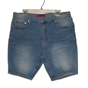 M-B-X Men's 36 Slim Denim Shorts Blue  Comfortable Casual Style Cotton/Spandex